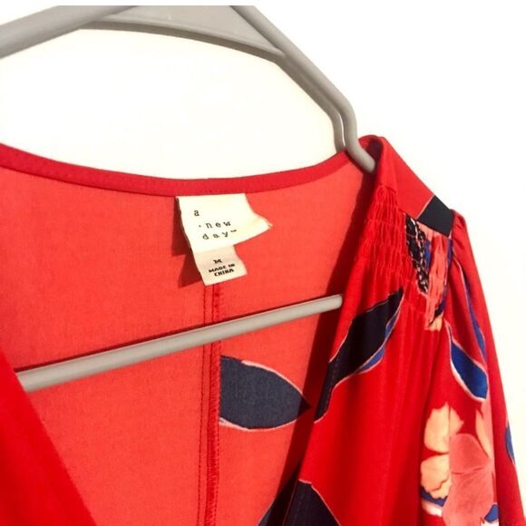 Floral Wrap Maxi Midi Dress w/ Pockets | a new day | M - Picture 6 of 7